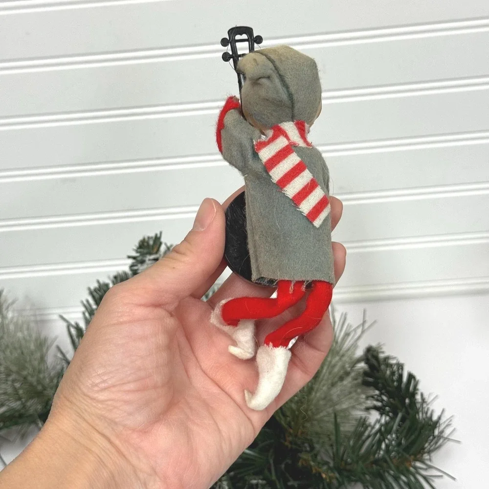 Vintage Knee Hugger Elf: Banjo Playing Christmas Pixie Decor